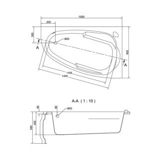 Акриловая ванна Cersanit JOANNA 150х95 R